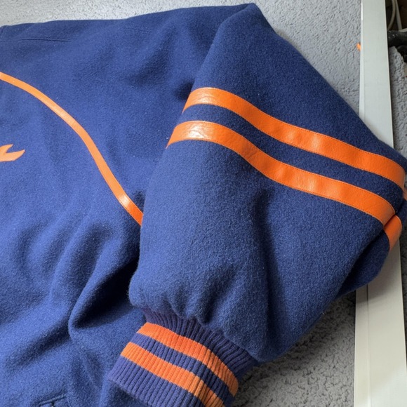 Detroit Tigers Jacket Mens 6XL Blue MLB Baseball Wool Leather JH Design USA - Picture 9 of 16